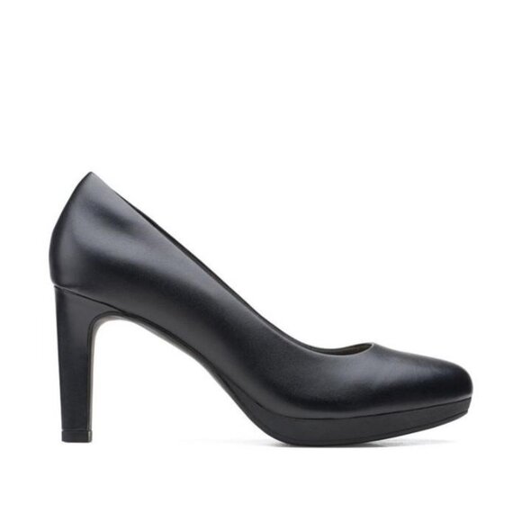NEW Clarks Womens Ambyr Leather Joy Pump sz 7 black - Picture 1 of 4